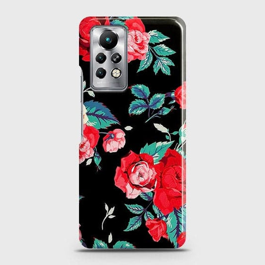 Infinix Note 11 Pro Cover - Luxury Vintage Red Flowers Printed Hard Case with Life Time Colors Guarantee