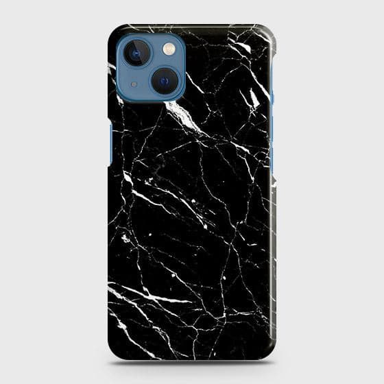 iPhone 13 Mini Cover - Trendy Black Marble Printed Hard Case with Life Time Colors Guarantee