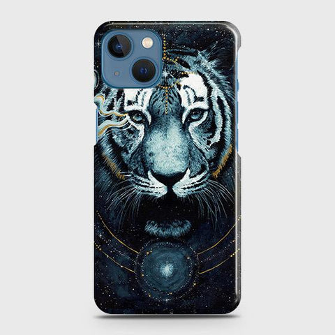 iPhone 13 Mini Cover - Vintage Galaxy Tiger Printed Hard Case with Life Time Colors Guarantee