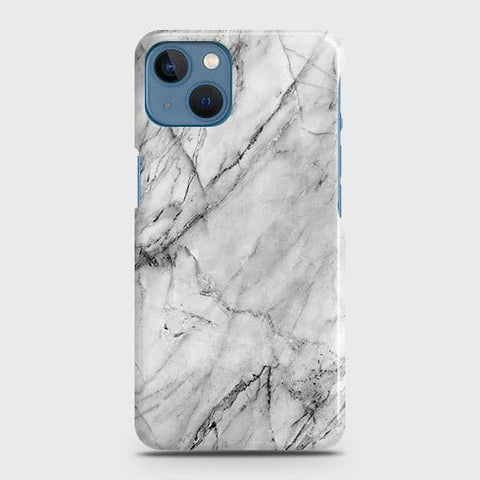 iPhone 13 Mini Cover - Matte Finish - Trendy White Marble Printed Hard Case with Life Time Colors Guarantee