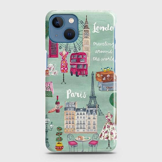 iPhone 13 Mini Cover - Matte Finish - London, Paris, New York ModernPrinted Hard Case with Life Time Colors Guarantee