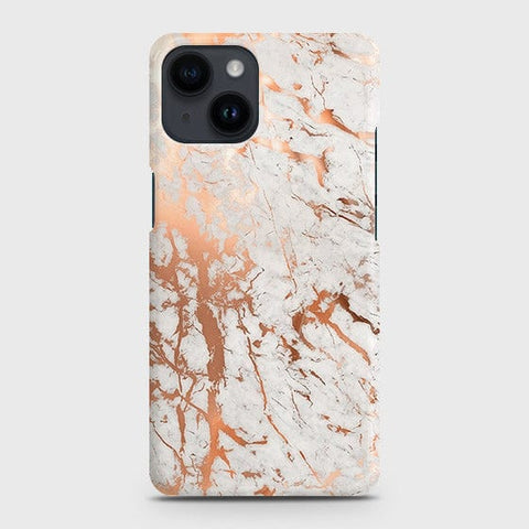 iPhone 14 Cover - In Chic Rose Gold Chrome Style Printed Hard Case with Life Time Colors Guarantee