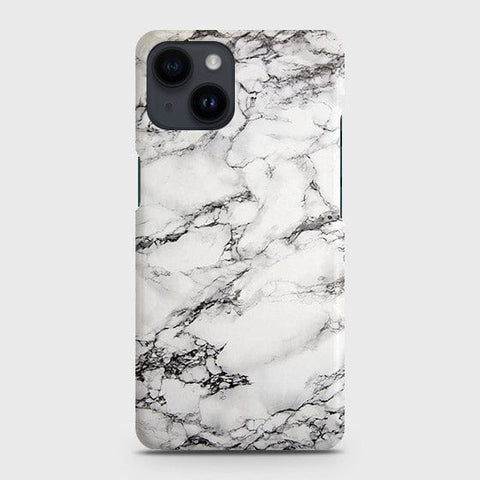 iPhone 14 Cover - Matte Finish - Trendy White Floor Marble Printed Hard Case with Life Time Colors Guarantee