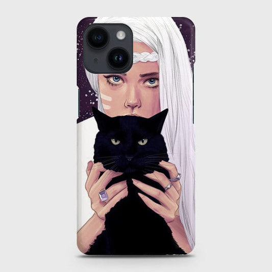 iPhone 14 Plus Cover - Trendy Wild Black Cat Printed Hard Case with Life Time Colors Guarantee