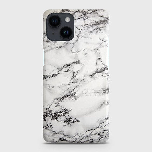 iPhone 14 Plus Cover - Matte Finish - Trendy White Floor Marble Printed Hard Case with Life Time Colors Guarantee