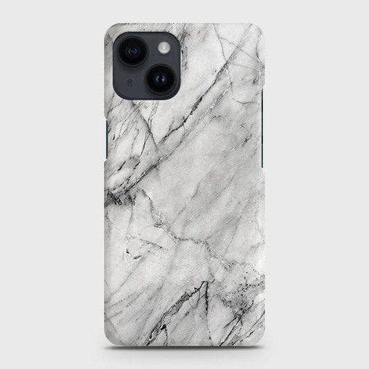 iPhone 14 Plus Cover - Matte Finish - Trendy White Marble Printed Hard Case with Life Time Colors Guarantee