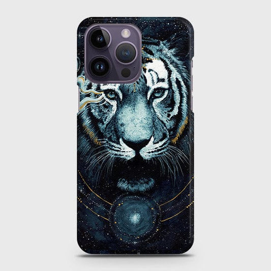 iPhone 14 Pro Cover - Vintage Galaxy Tiger Printed Hard Case with Life Time Colors Guarantee