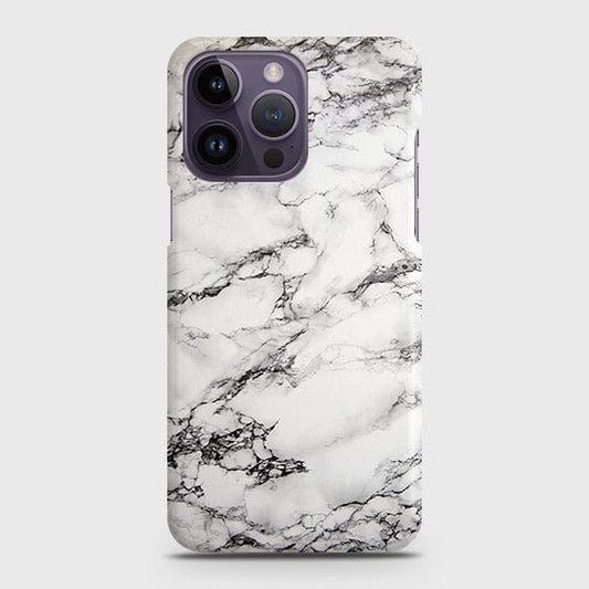 iPhone 14 Pro Cover - Matte Finish - Trendy White Floor Marble Printed Hard Case with Life Time Colors Guarantee