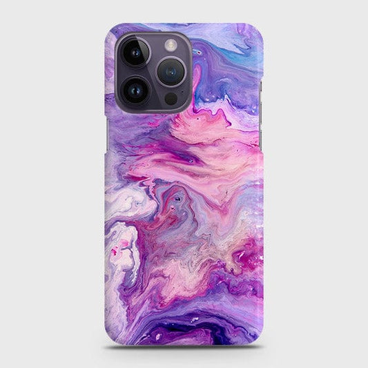 iPhone 14 Pro Cover - Chic Blue Liquid Marble Printed Hard Case with Life Time Colors Guarantee