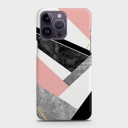 iPhone 14 Pro Cover - Matte Finish - Geometric Luxe Marble Trendy Printed Hard Case with Life Time Colors Guarantee