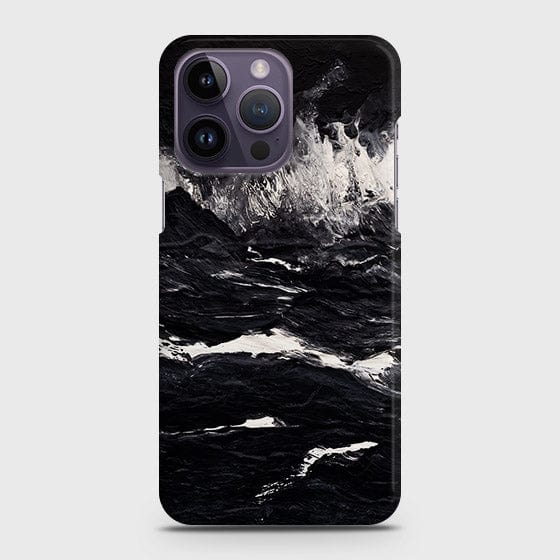 iPhone 14 Pro Max Cover - Black Ocean Marble Trendy Printed Hard Case with Life Time Colors Guarantee