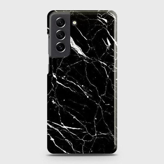 Samsung Galaxy S21 FE 5G Cover - Trendy Black Marble Printed Hard Case with Life Time Colors Guarantee