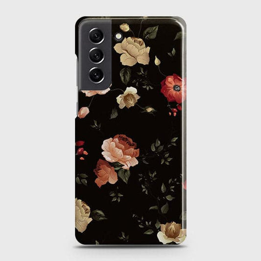 Samsung Galaxy S21 FE 5G Cover - Matte Finish - Dark Rose Vintage Flowers Printed Hard Case with Life Time Colors Guarantee