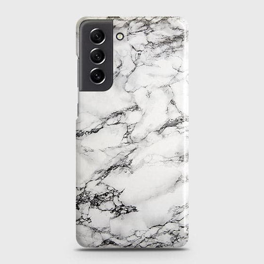 Samsung Galaxy S21 FE 5G Cover - Matte Finish - Trendy White Floor Marble Printed Hard Case with Life Time Colors Guarantee
