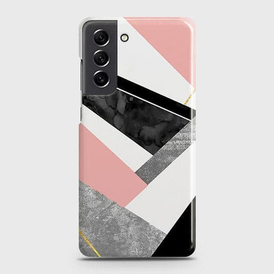 Samsung Galaxy S21 FE 5G Cover - Matte Finish - Geometric Luxe Marble Trendy Printed Hard Case with Life Time Colors Guarantee
