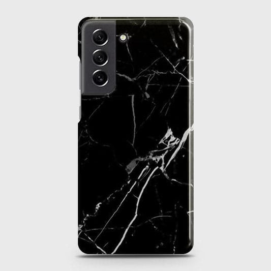 Samsung Galaxy S21 FE 5G Cover - Black Modern Classic Marble Printed Hard Case with Life Time Colors Guarantee