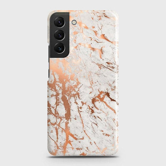 Samsung Galaxy S22 5G Cover - In Chic Rose Gold Chrome Style Printed Hard Case with Life Time Colors Guarantee