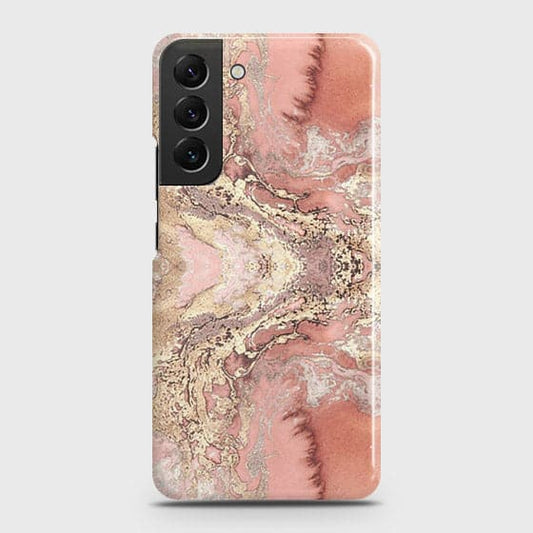 Samsung Galaxy S22 5G Cover - Trendy Chic Rose Gold Marble Printed Hard Case with Life Time Colors Guarantee ( Fast Delivery )