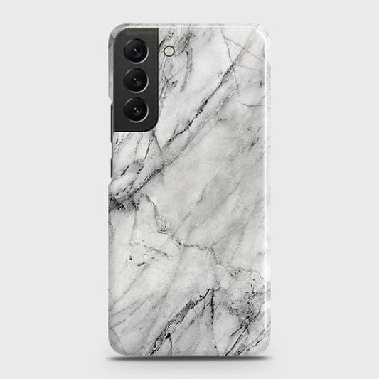 Samsung Galaxy S22 5G Cover - Matte Finish - Trendy White Marble Printed Hard Case with Life Time Colors Guarantee
