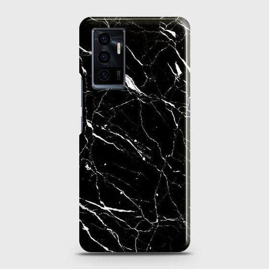 Vivo V23e Cover - Trendy Black Marble Printed Hard Case with Life Time Colors Guarantee