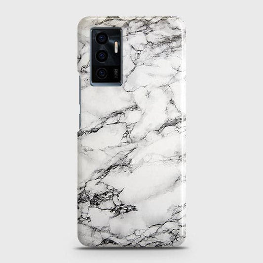 Vivo V23e Cover - Matte Finish - Trendy White Floor Marble Printed Hard Case with Life Time Colors Guarantee