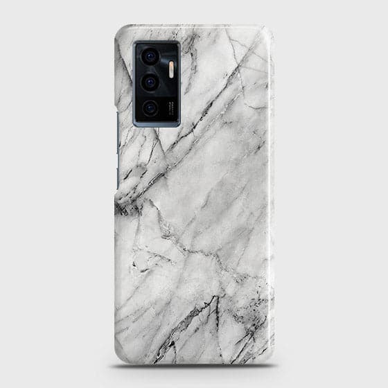 Vivo V23e Cover - Matte Finish - Trendy White Marble Printed Hard Case with Life Time Colors Guarantee B77