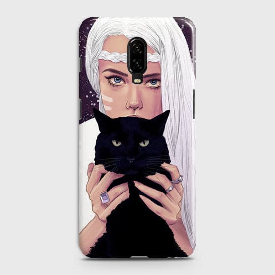 OnePlus 6T Cover - Trendy Wild Black Cat Printed Hard Case with Life Time Colors Guarantee