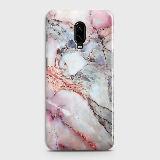 OnePlus 6T Cover - Violet Sky Marble Trendy Printed Hard Case with Life Time Colors Guarantee