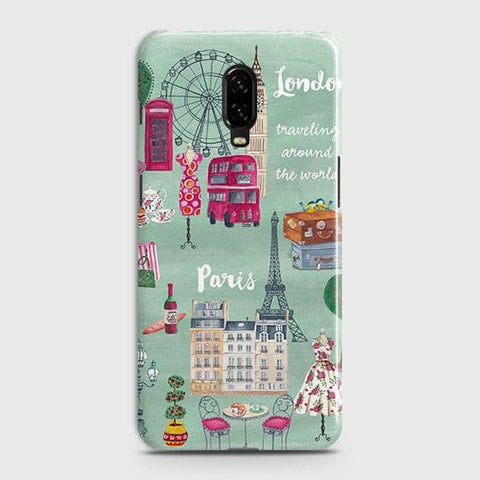 OnePlus 6T Cover - Matte Finish - London, Paris, New York ModernPrinted Hard Case with Life Time Colors Guarantee B83