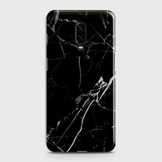 OnePlus 6T Cover - Black Modern Classic Marble Printed Hard Case with Life Time Colors Guarantee