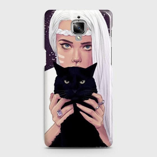 OnePlus 3 Cover - Trendy Wild Black Cat Printed Hard Case with Life Time Colors Guarantee  B (38) 1