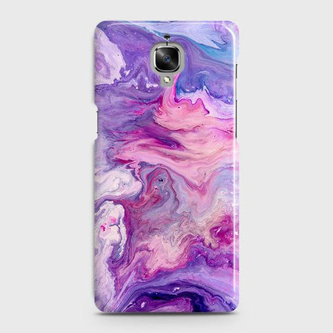 OnePlus 3 Cover - Chic Blue Liquid Marble Printed Hard Case with Life Time Colors Guarantee