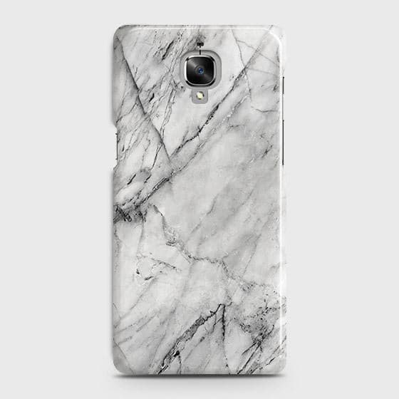 OnePlus 3 Cover - Matte Finish - Trendy White Floor Marble Printed Hard Case with Life Time Colors Guarantee - D2