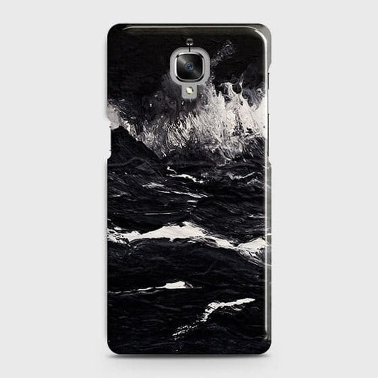 OnePlus 3 Cover - Black Ocean Marble Trendy Printed Hard Case with Life Time Colors Guarantee