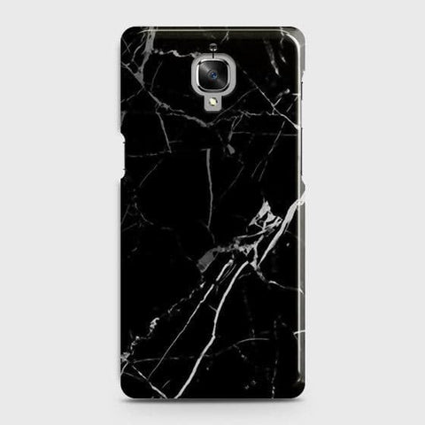 OnePlus 3 Cover - Black Modern Classic Marble Printed Hard Case with Life Time Colors Guarantee