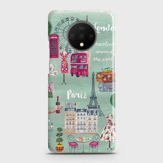 OnePlus 7T Cover - Matte Finish - London, Paris, New York ModernPrinted Hard Case with Life Time Colors Guarantee