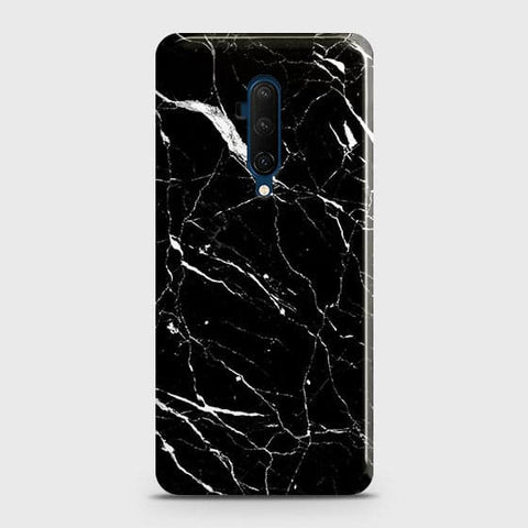 OnePlus 7T Pro Cover - Trendy Black Marble Printed Hard Case with Life Time Colors Guarantee