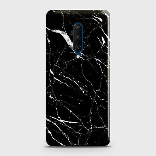 OnePlus 7 Pro Cover - Trendy Black Marble Printed Hard Case with Life Time Colors Guarantee