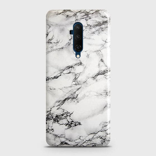 OnePlus 7T Pro Cover - Matte Finish - Trendy Mysterious White Marble Printed Hard Case with Life Time Colors Guarantee