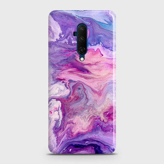 OnePlus 7T Pro Cover - Chic Blue Liquid Marble Printed Hard Case with Life Time Colors Guarantee