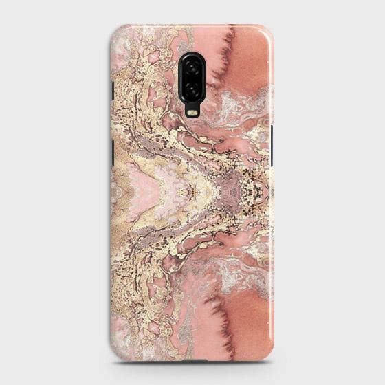 OnePlus 7 Cover - Trendy Chic Rose Gold Marble Printed Hard Case with Life Time Colors Guarantee
