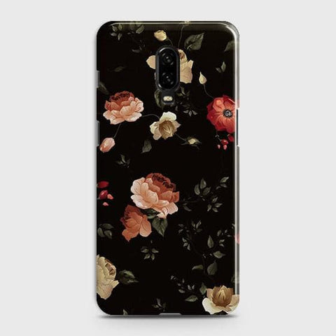 OnePlus 7 Cover - Matte Finish - Dark Rose Vintage Flowers Printed Hard Case with Life Time Colors Guarantee