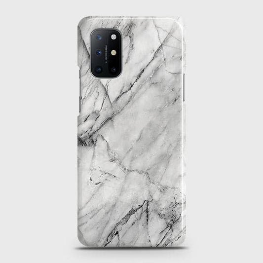 OnePlus 8T Cover - Matte Finish - Trendy White Marble Printed Hard Case with Life Time Colors Guarantee
