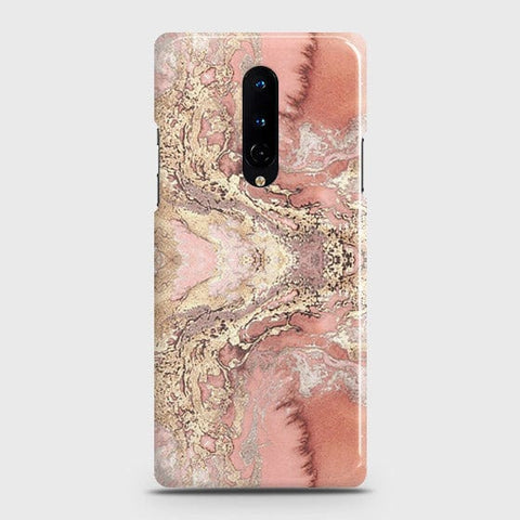 OnePlus 8 5G Cover - Trendy Chic Rose Gold Marble Printed Hard Case with Life Time Colors Guarantee