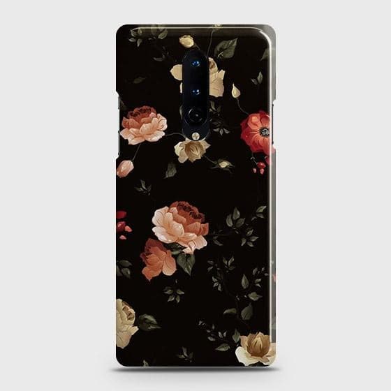 OnePlus 8 4G Cover - Matte Finish - Dark Rose Vintage Flowers Printed Hard Case with Life Time Colors Guarantee