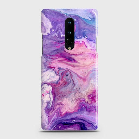 OnePlus 8 5G - Chic Blue Liquid Marble Printed Hard Case with Life Time Colors Guarantee