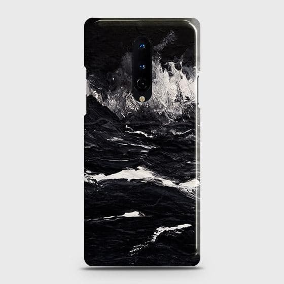 OnePlus 8 4G Cover - Black Ocean Marble Trendy Printed Hard Case with Life Time Colors Guarantee