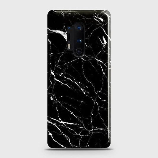 OnePlus 8 Pro Cover - Trendy Black Marble Printed Hard Case with Life Time Colors Guarantee