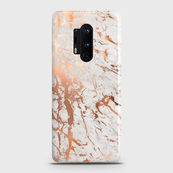 OnePlus 8 Pro Cover - In Chic Rose Gold Chrome Style Printed Hard Case with Life Time Colors Guarantee