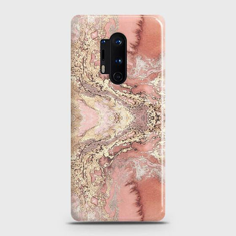 OnePlus 8 Pro Cover - Trendy Chic Rose Gold Marble Printed Hard Case with Life Time Colors Guarantee